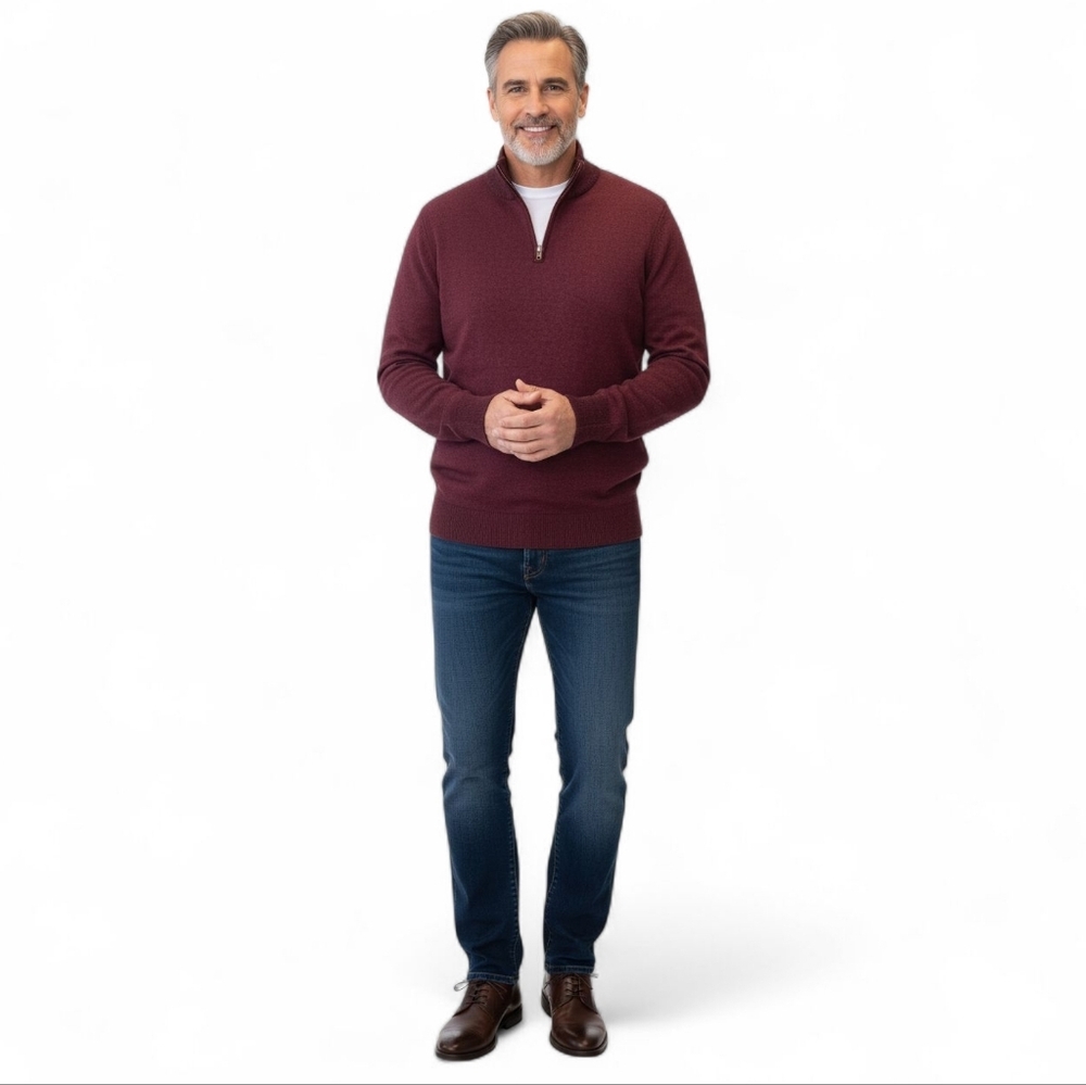 Robert Graham ¼ Zip Preppy Business Casual Fall Layer Sweater - Men's Medium